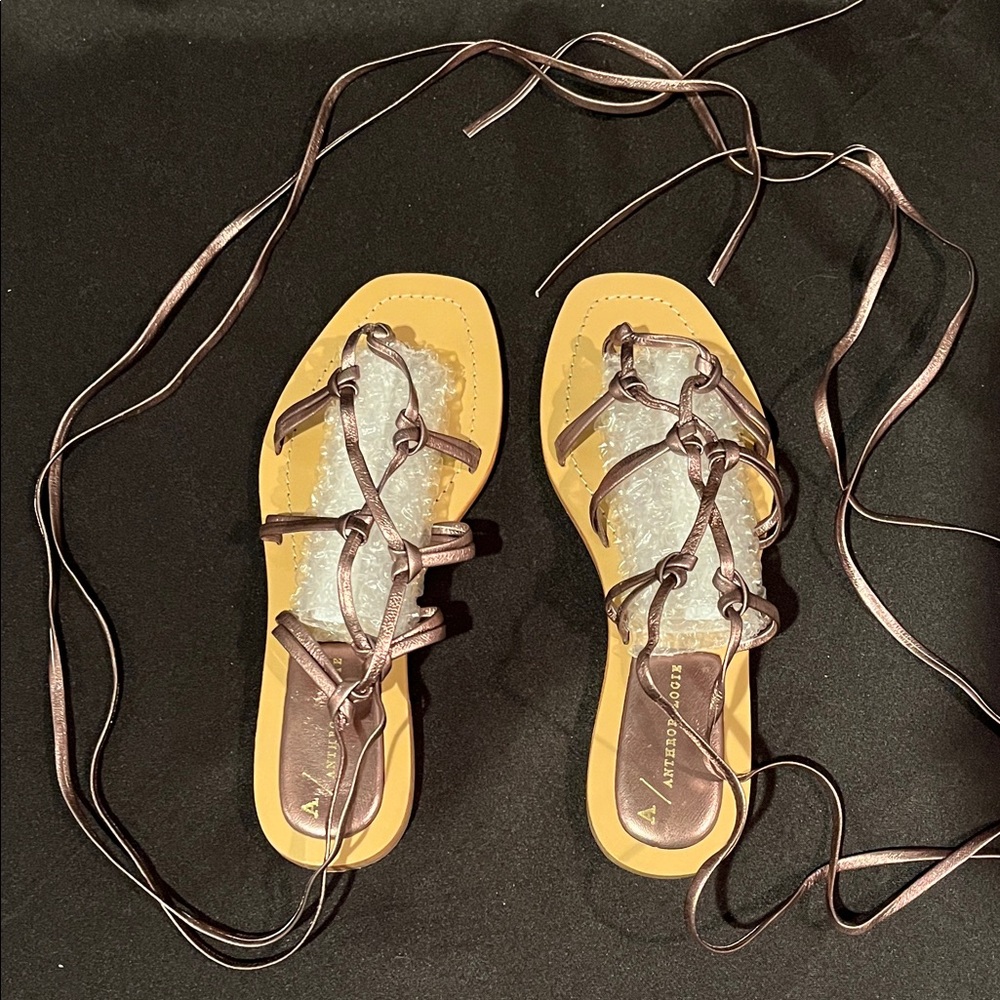 NWOT Anthropologie Ankle Wrap Sandal